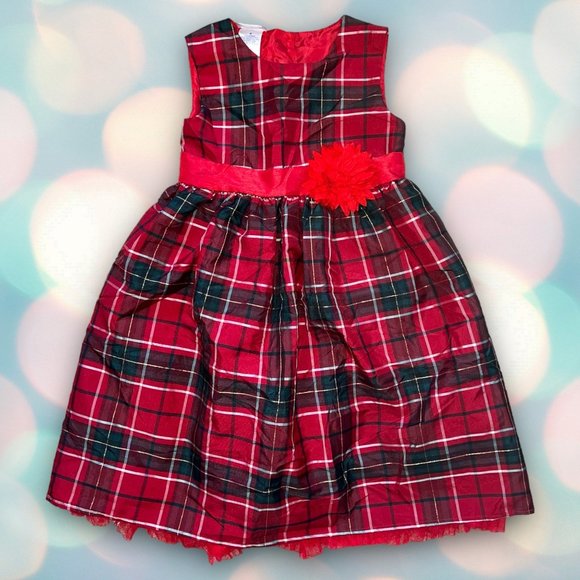 Blueberi Boulevard Girl’s Red Plaid Formal Christmas Holiday Dress Size 6X - Picture 1 of 5